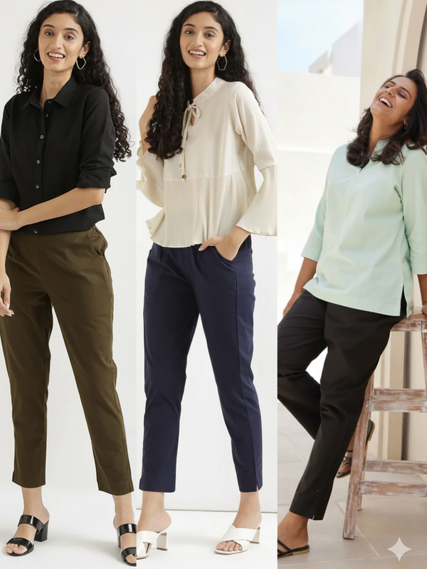 Pack Of 3 Everyday Cotton Pants For Women