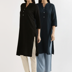 Pack Of 2 Long Cotton Kurti For Women