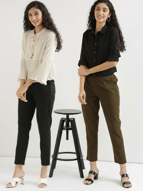 Pack Of 2 Everyday Cotton Pants For Women