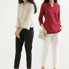 Pack Of 2 Everyday Cotton Pants For Women