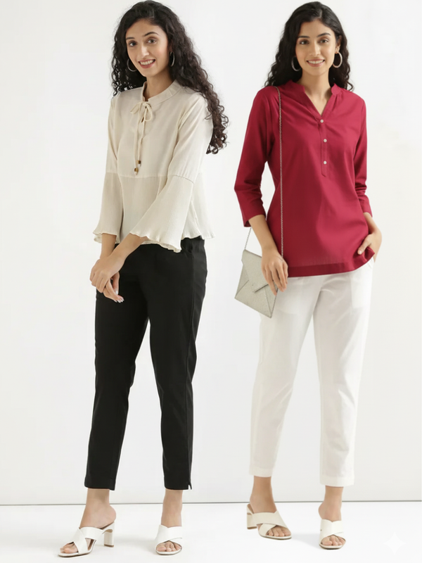 Pack Of 2 Everyday Cotton Pants For Women