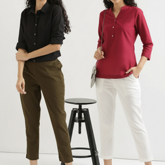 Pack Of 2 Everyday Cotton Pants For Women