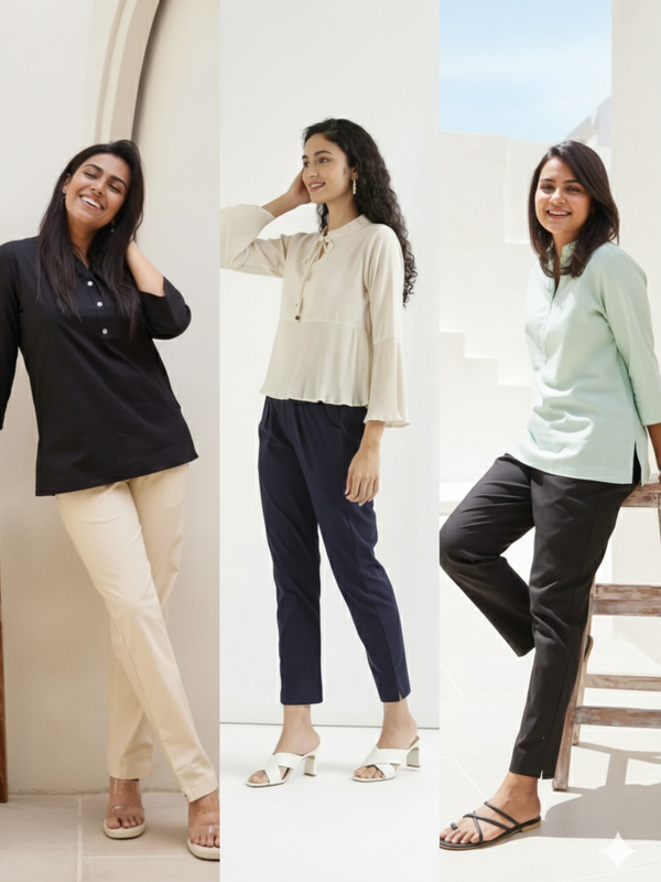 Pack Of 3 Everyday Cotton Pants For Women