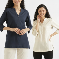Pack Of 2 Short Cotton Short Kurti For Women