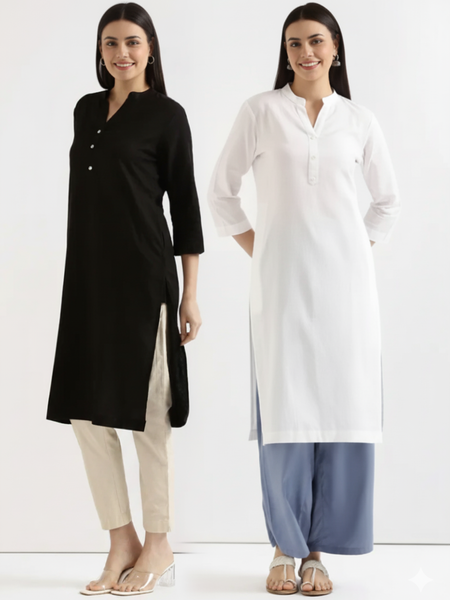 Pack Of 2 Long Cotton Kurti For Women