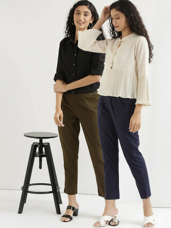 Pack Of 2 Everyday Cotton Pants For Women