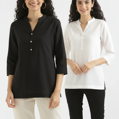 Pack Of 2 Short Cotton Short Kurti For Women