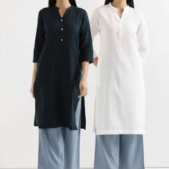 Pack Of 2 Long Cotton Kurti For Women