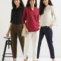 Pack Of 3 Everyday Cotton Pants For Women
