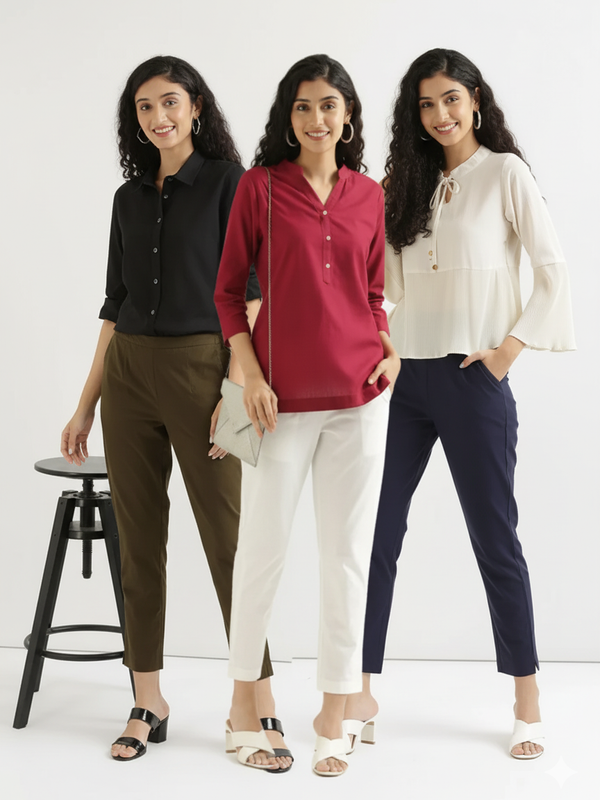 Pack Of 3 Everyday Cotton Pants For Women