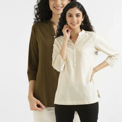 Pack Of 2 Short Cotton Short Kurti For Women