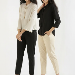 Pack Of 2 Everyday Cotton Pants For Women