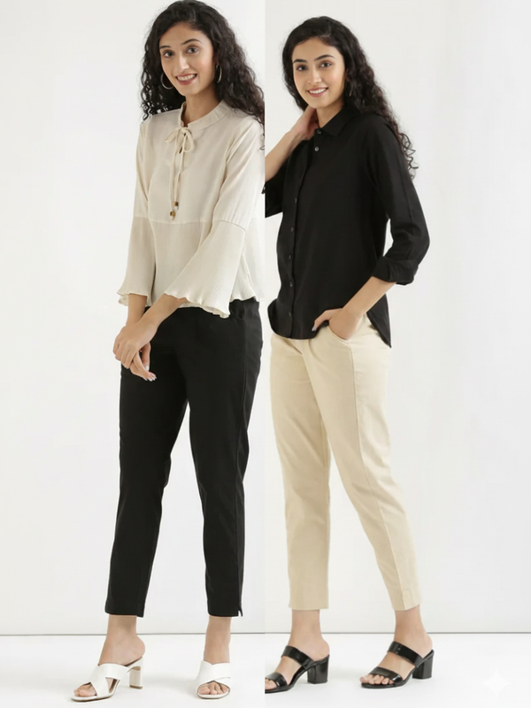 Pack Of 2 Everyday Cotton Pants For Women