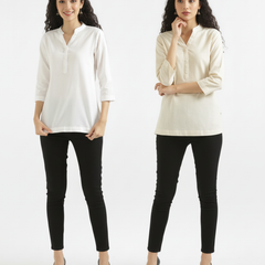 Pack Of 2 Short Cotton Short Kurti For Women