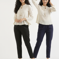 Pack Of 2 Everyday Cotton Pants For Women