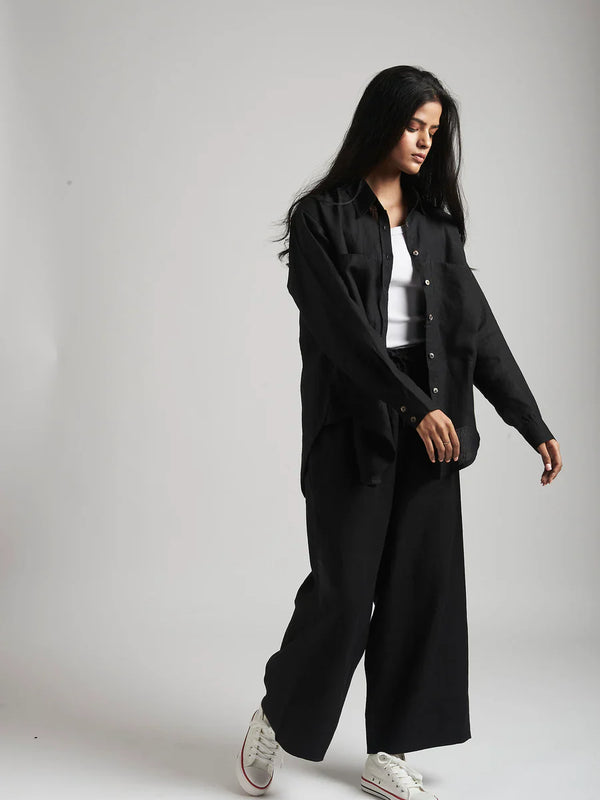 Neha Dhupia Muse Black Linen Coord Set  25