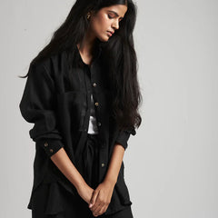 Neha Dhupia Muse Black Linen Coord Set  25