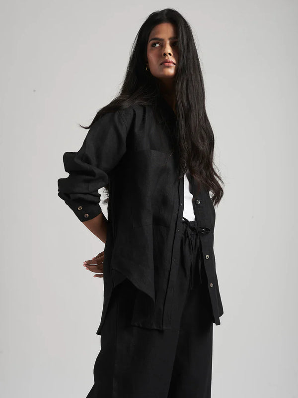 Neha Dhupia Muse Black Linen Coord Set  25