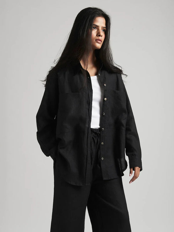 Neha Dhupia Muse Black Linen Coord Set  25