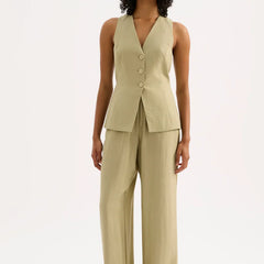 Samantha Muse Leaf Vest Coat & Pant Set
