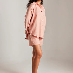 Rosé Co-Linen Classic Shirt Set