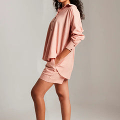 Rosé Co-Linen Classic Shirt Set