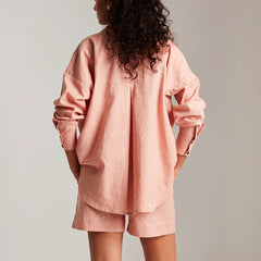 Rosé Co-Linen Classic Shirt Set