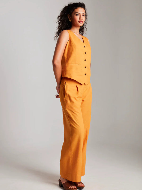 Mango Co-Linen Vest Coat & Trousers