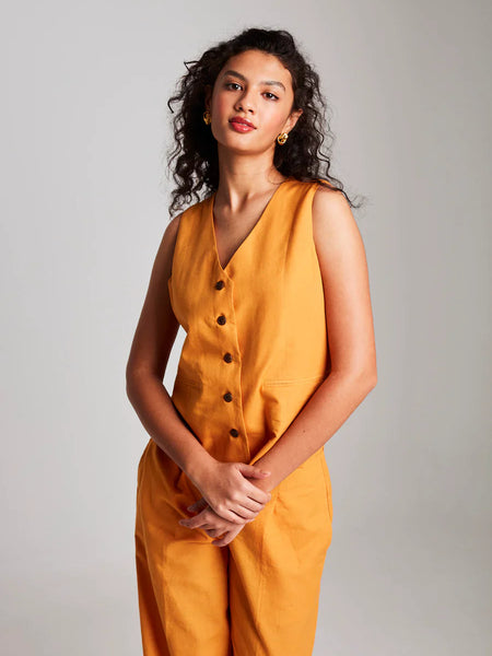Mango Co-Linen Vest Coat & Trousers