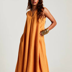 Mango Co-Linen Sleeveless Flared Kurta