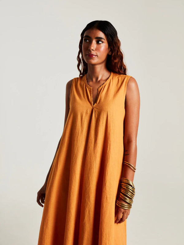 Mango Co-Linen Sleeveless Flared Kurta