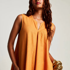 Mango Co-Linen Sleeveless Flared Kurta