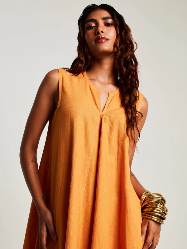 Mango Co-Linen Sleeveless Flared Kurta