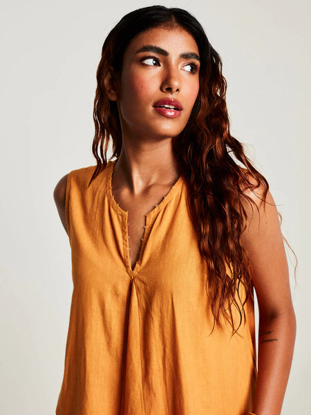 Mango Co-Linen Sleeveless Flared Kurta