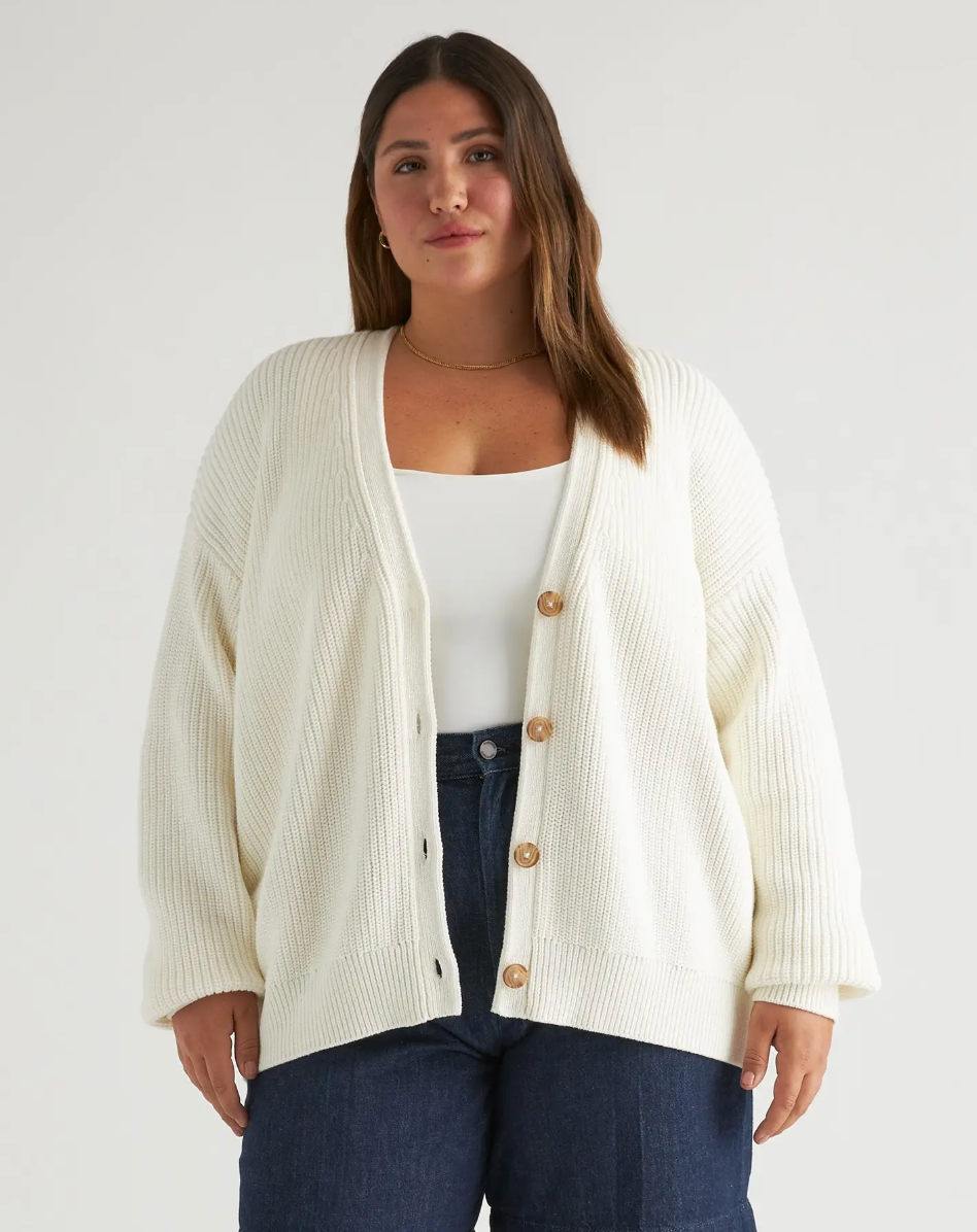 100% Organic Cotton Oversized Boyfriend Cardigan