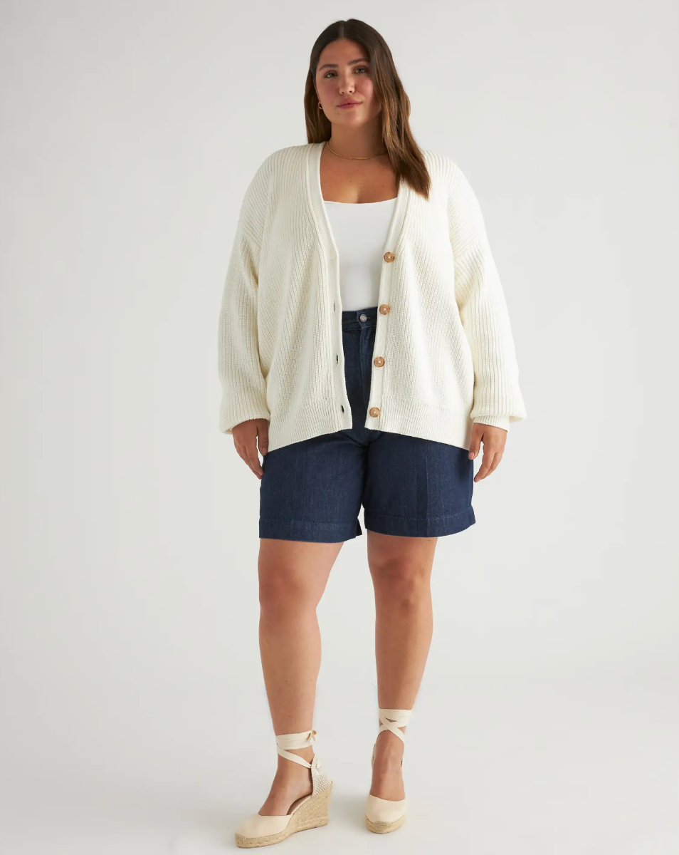 100% Organic Cotton Oversized Boyfriend Cardigan