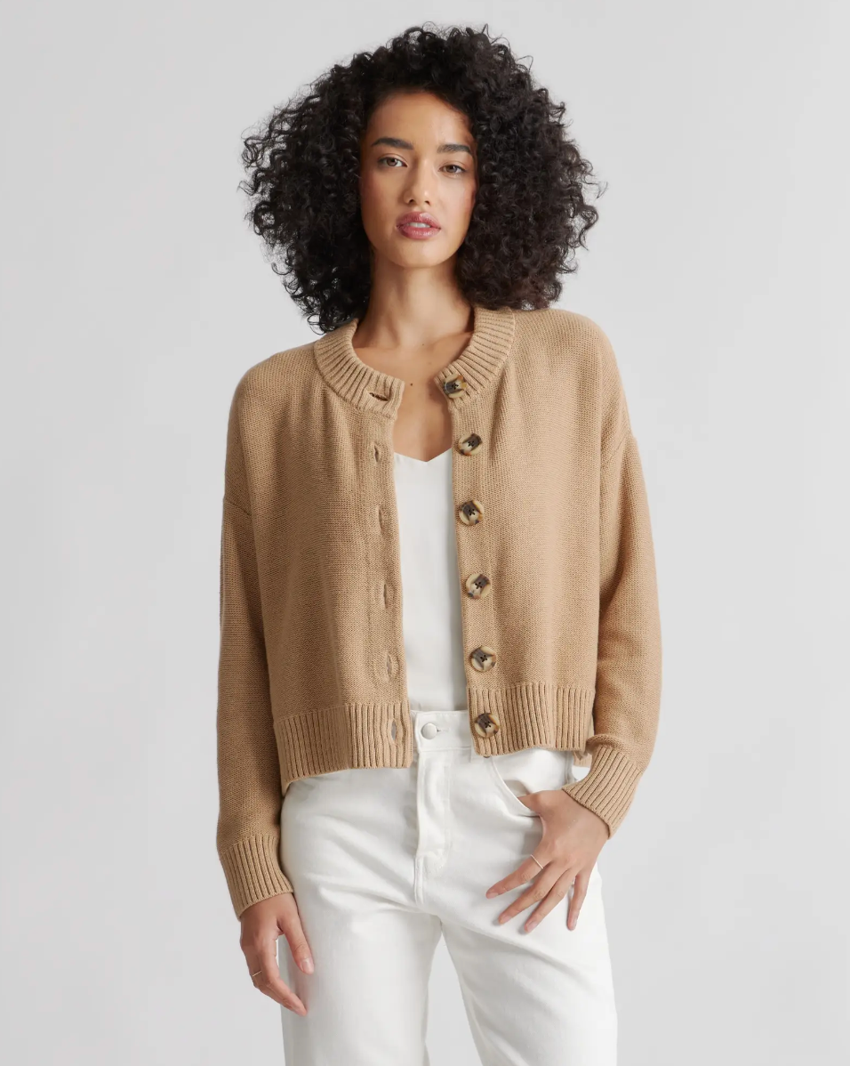 100% Organic Cotton Cropped Cardigan