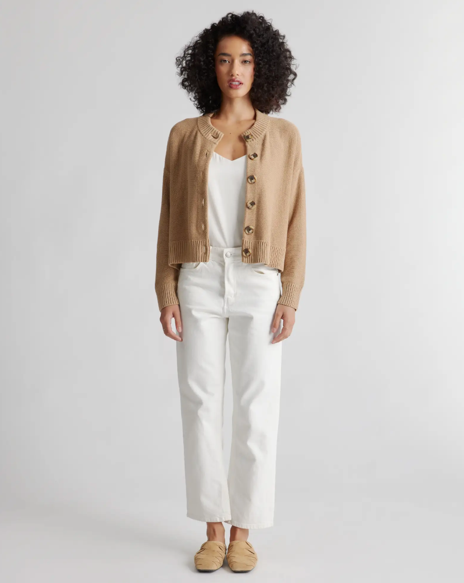 100% Organic Cotton Cropped Cardigan