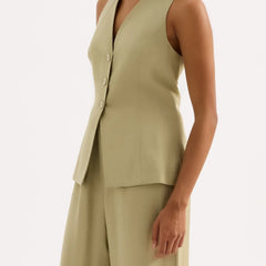 Samantha Muse Leaf Vest Coat & Pant Set