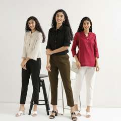 Pack Of 3 Everyday Cotton Pants For Women
