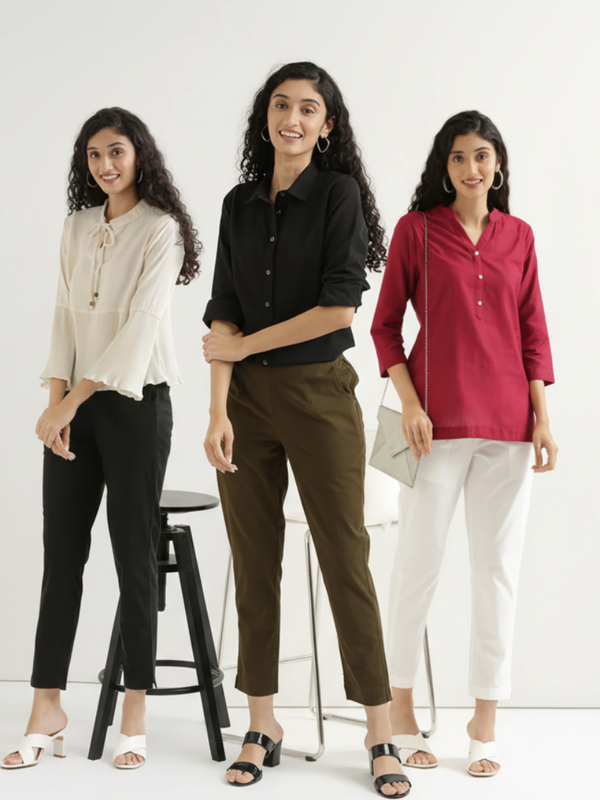 Pack Of 3 Everyday Cotton Pants For Women