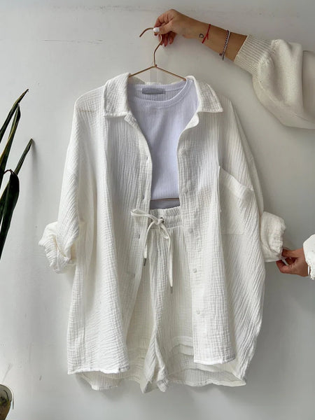 Ivory Ease – Cotton Co-ord Set for Women