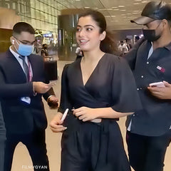 Rashmika Mandana Muse Black Cotton Coord Set