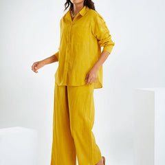 Yellow Cotton Slub Co-ord Set