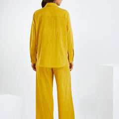 Yellow Cotton Slub Co-ord Set
