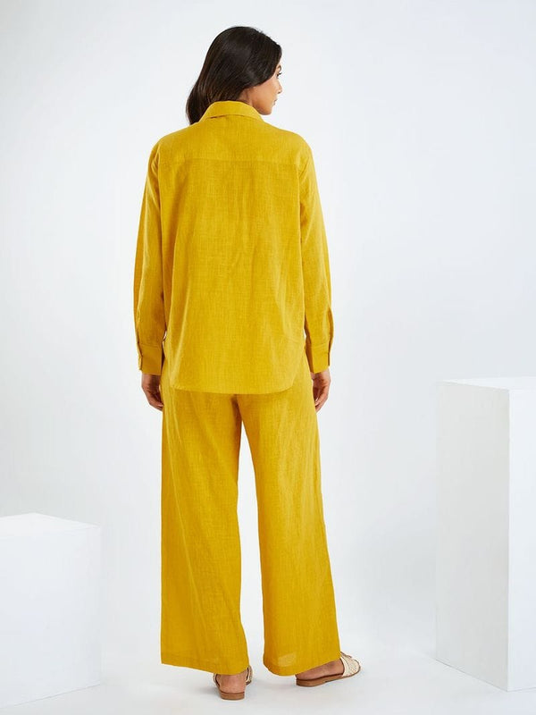 Yellow Cotton Slub Co-ord Set
