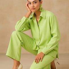 Priyanka Chopra Muse Pastel Pista Cotton Coord Set