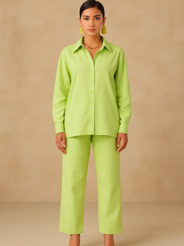 Priyanka Chopra Muse Pastel Pista Cotton Coord Set