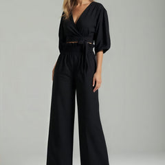 Rashmika Mandana Muse Black Cotton Coord Set