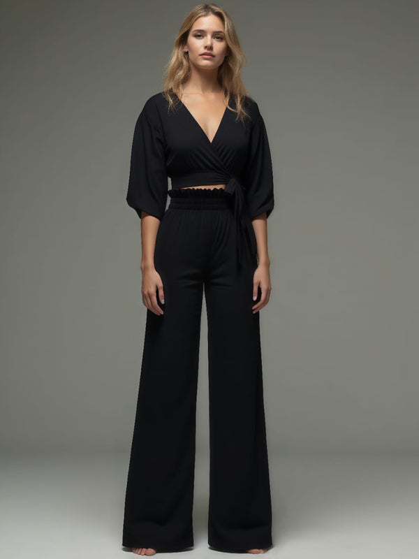 Rashmika Mandana Muse Black Cotton Coord Set